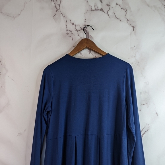 J Jill Dress Long Sleeve Size Small Wearever Jersey Blue Scoop Stretch Women - Picture 7 of 13